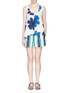 Figure View - Click To Enlarge - CHLOÉ - Hand-drawn flower crepe de Chine tank top