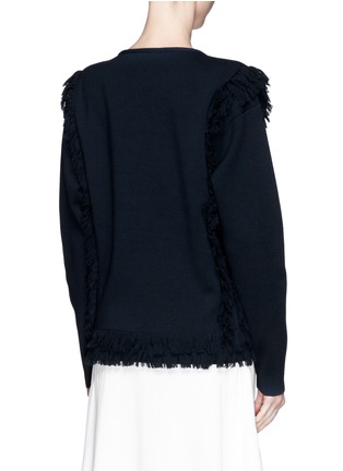 Back View - Click To Enlarge - CHLOÉ - Frayed fringe wool sweater
