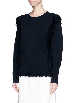 Front View - Click To Enlarge - CHLOÉ - Frayed fringe wool sweater