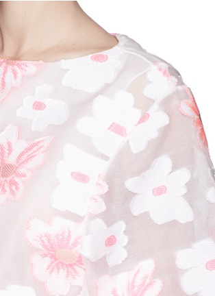 Detail View - Click To Enlarge - CHLOÉ - Floral jacquard double layer peplum top