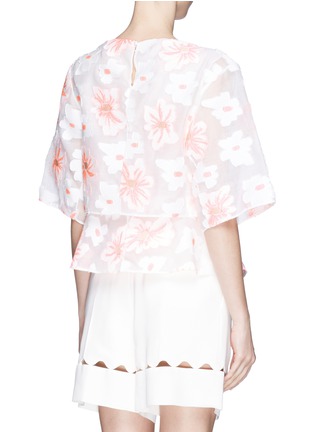 Back View - Click To Enlarge - CHLOÉ - Floral jacquard double layer peplum top