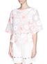 Front View - Click To Enlarge - CHLOÉ - Floral jacquard double layer peplum top