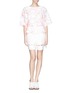Figure View - Click To Enlarge - CHLOÉ - Floral jacquard double layer peplum top
