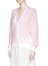 Front View - Click To Enlarge - CHLOÉ - Cotton blend open knit cardigan