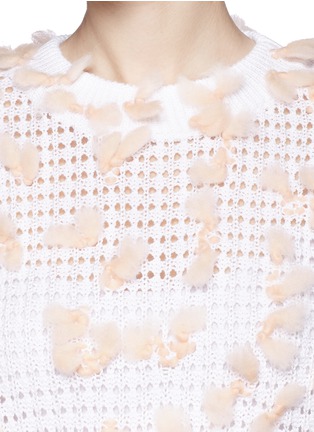 Detail View - Click To Enlarge - CHLOÉ - Ribbon pompom knit sweater