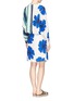 Back View - Click To Enlarge - CHLOÉ - Floral Neptune stripe silk wrap dress