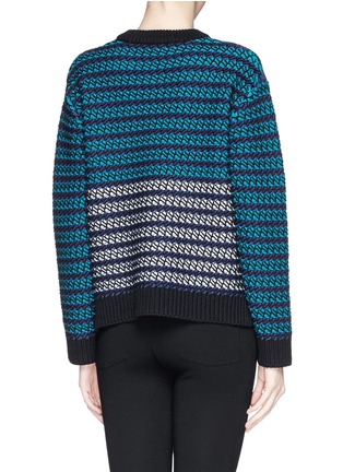 Back View - Click To Enlarge - PROENZA SCHOULER - Crisscross stripe sweater