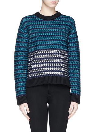 Main View - Click To Enlarge - PROENZA SCHOULER - Crisscross stripe sweater