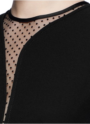 Detail View - Click To Enlarge - VICTORIA BECKHAM - Polka dot wavy cutout crepe dress