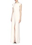 Front View - Click To Enlarge - VICTORIA BECKHAM - Drape open back crepe gown