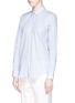 Front View - Click To Enlarge - VICTORIA BECKHAM - Stripe open back cotton shirt