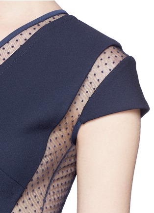 Detail View - Click To Enlarge - VICTORIA BECKHAM - Plumetis insert compact crepe dress