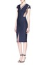 Figure View - Click To Enlarge - VICTORIA BECKHAM - Plumetis insert compact crepe dress