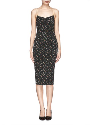 Main View - Click To Enlarge - VICTORIA BECKHAM - Leather strap floral print dress