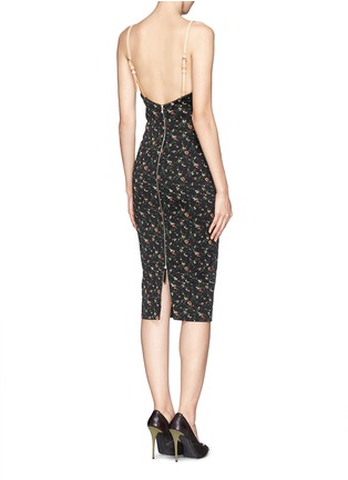 Figure View - Click To Enlarge - VICTORIA BECKHAM - Leather strap floral print dress