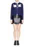 Figure View - Click To Enlarge - TOGA ARCHIVES - Lace weave eyelet leather skirt