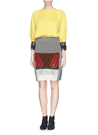 Figure View - Click To Enlarge - TOGA ARCHIVES - Mix jacquard knit skirt