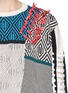 Detail View - Click To Enlarge - TOGA ARCHIVES - Faux leather ribbon tribal jacquard sweater