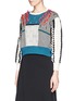 Front View - Click To Enlarge - TOGA ARCHIVES - Faux leather ribbon tribal jacquard sweater