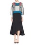 Figure View - Click To Enlarge - TOGA ARCHIVES - Faux leather ribbon tribal jacquard sweater