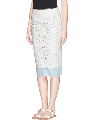 Front View - Click To Enlarge - TOGA ARCHIVES - Embossed lasercut pencil skirt