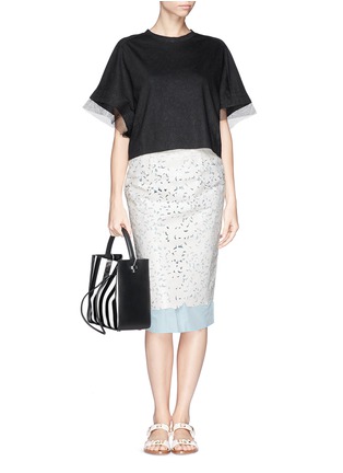 Figure View - Click To Enlarge - TOGA ARCHIVES - Embossed lasercut pencil skirt
