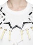 Detail View - Click To Enlarge - TOGA ARCHIVES - Faux leather grommet ribbon T-shirt
