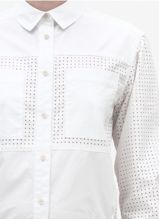 Detail View - Click To Enlarge - PROENZA SCHOULER - Perforated cotton shirt