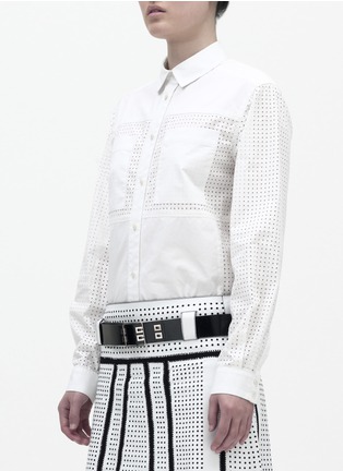 Front View - Click To Enlarge - PROENZA SCHOULER - Perforated cotton shirt