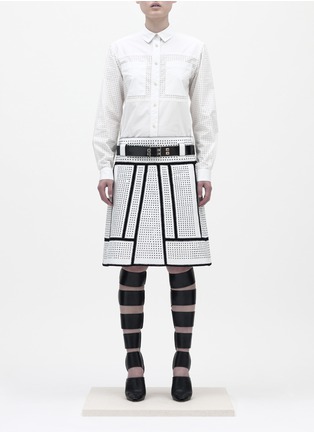 Figure View - Click To Enlarge - PROENZA SCHOULER - Perforated cotton shirt