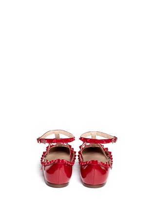 Back View - Click To Enlarge - VALENTINO GARAVANI - Rockstud caged patent leather flats