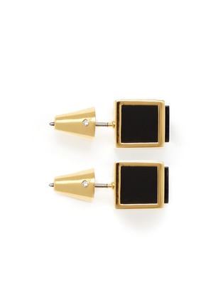 Main View - Click To Enlarge - EDDIE BORGO - Onyx inlay cube earrings