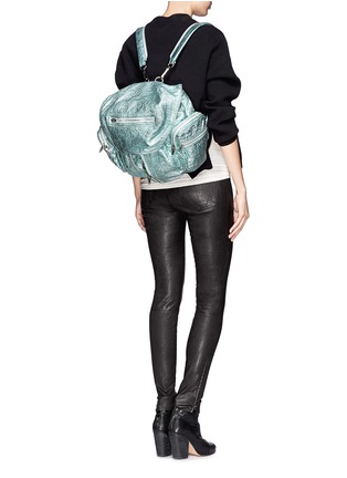 Figure View - Click To Enlarge - ALEXANDER WANG - Marti three-way metallic leather backpack