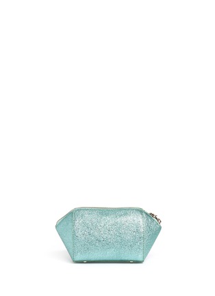 Back View - Click To Enlarge - ALEXANDER WANG - Chastity metallic leather pouch