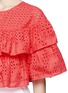 Detail View - Click To Enlarge - MSGM - Cropped eyelet layered top