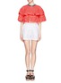Figure View - Click To Enlarge - MSGM - Cropped eyelet layered top