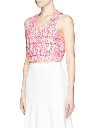 Front View - Click To Enlarge - MSGM - Floral lace tank top