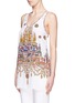 Front View - Click To Enlarge - MSGM - Jewel print silk tank top