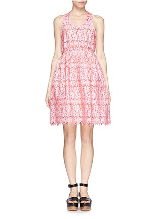 Main View - Click To Enlarge - MSGM - Lace flower flare dress