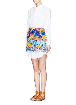 Figure View - Click To Enlarge - MSGM - Floral embroidery shirt dress