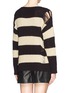 Back View - Click To Enlarge - SANDRO - 'Soul' stripe distressed knit sweater