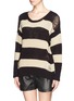 Front View - Click To Enlarge - SANDRO - 'Soul' stripe distressed knit sweater