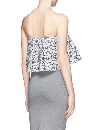 Back View - Click To Enlarge - MSGM - Floral lace ruffle strapless top