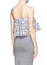 Back View - Click To Enlarge - MSGM - Floral lace ruffle strapless top