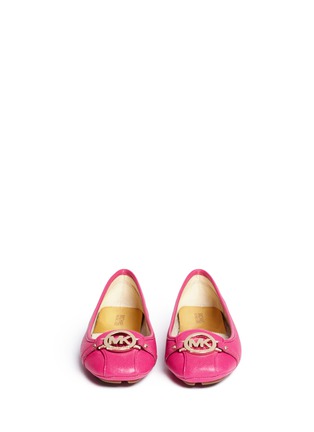 Figure View - Click To Enlarge - MICHAEL KORS - 'Fulton' logo saffiano leather flats