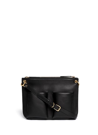 Main View - Click To Enlarge - MARNI - 'Bandoleer' double pouch leather shoulder bag 