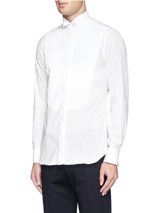 Front View - Click To Enlarge - CANALI - Tuxedo piqué bib shirt