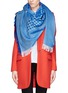 Figure View - Click To Enlarge - STELLA MCCARTNEY - Houndstooth star wool-silk scarf