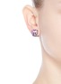 Figure View - Click To Enlarge - ANTON HEUNIS - Vintage stone heart stud earrings