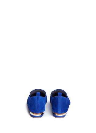 Back View - Click To Enlarge - NICHOLAS KIRKWOOD - 'Beya' metal heel suede skimmer loafers